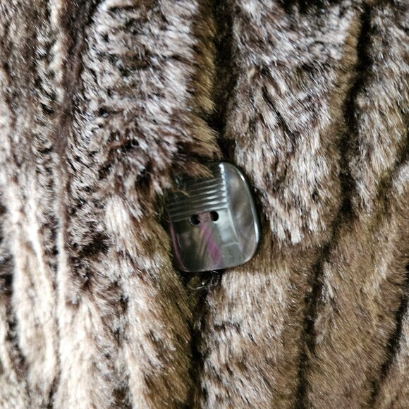 White Stag Brown Faux Fur Coat Jacket Size S - Picture 4 of 7